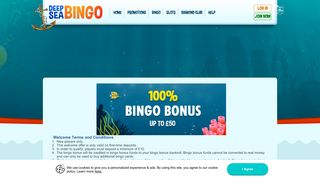 100% Bingo Bonus up to £50 - Play Online Bingo | Deep Sea Bingo