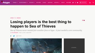 Losing players is the best thing to happen to Sea of Thieves - Polygon