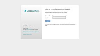 Sign in to Business Online Banking