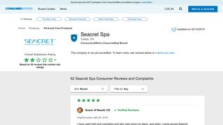 Top 62 Reviews and Complaints about Seacret Spa