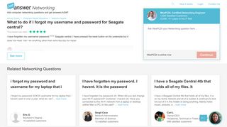What to do if I forgot my username and password for Seagate central?