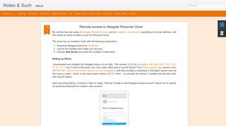 Remote access to Seagate Personal Cloud | Notes & Such