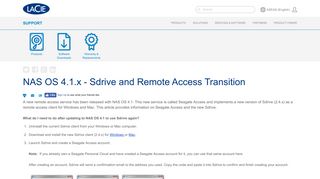 NAS OS 4.1.x - Sdrive and Remote Access Transition | Seagate Support
