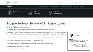 Seagate Business Storage NAS - TappIn Update | Seagate Support