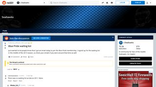 Blue Pride waiting list : Seahawks - Reddit