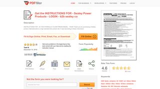 Fillable Online b2b sealey co INSTRUCTIONS FOR - Sealey Power ...