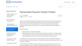 Paynote Bank Payment Transfer Timeline – Seamless Chex