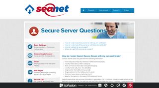 Secure Server Questions • Help Desk • Seanet