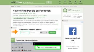 5 Ways to Find People on Facebook - wikiHow