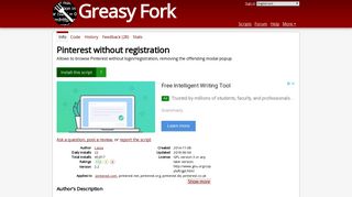 Pinterest without registration - Greasy Fork
