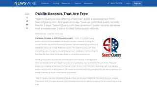 Public Records That Are Free | Newswire