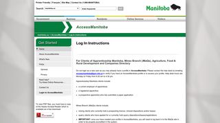 Province of Manitoba | AccessManitoba | Log In Instructions