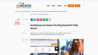 SearchQuarry.com Answers The Rising Demand for Public Records ...