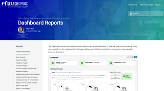 Dashboard Reports – SearchSpring Help Desk