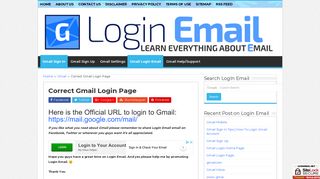 Correct Gmail Login Page - Login Email