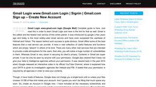 Gmail Login www.Gmail.com Login | Signin | Gmail.com Sign up ...