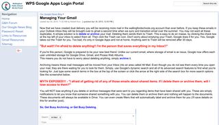 Managing Your Gmail - WPS Google Apps Login Portal