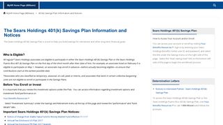 The Sears Holdings 401(k) Savings Plan Information and ... - 88Sears