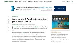 Sears goes with Aon Hewitt as savings plans' record keeper ...