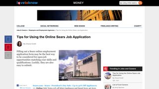 Tips for Using the Online Sears Job Application | LoveToKnow