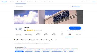 Questions and Answers about Sears Hiring Process | Indeed.com