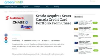 Scotia Acquires Sears Canada Credit Card Portfolio From Chase ...