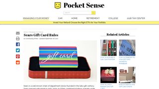 Sears Gift Card Rules | Pocket Sense