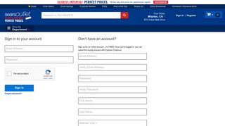 Sears Outlet Login page