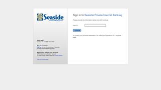 Sign in to Seaside Private Internet Banking
