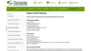 Seaside - Support Email Settings