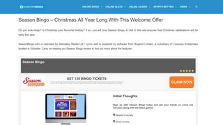 Season Bingo | 120 Bingo Tickets - Christmas Everyday! (Eeeeeek!!)