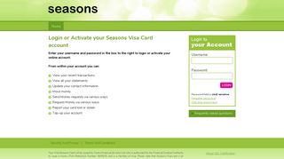 Login to Seasons Visa Card