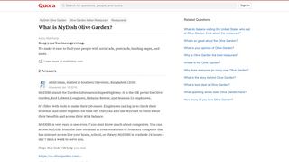 What is MyDish Olive Garden? - Quora