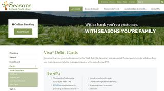 Visa® Debit Cards | Seasons Federal Credit Union