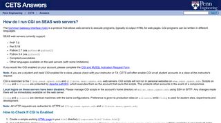 How do I run CGI on SEAS Web Servers? - CETS