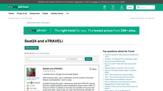 Seat24 and eTRAVELi - Air Travel Message Board - TripAdvisor