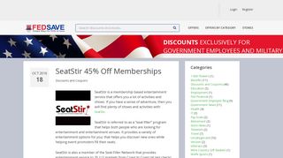 SeatStir 45% Off Memberships | FedSave : Government and Military ...