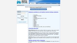 Seattle Central Community College - Welcome to eTutoring.org
