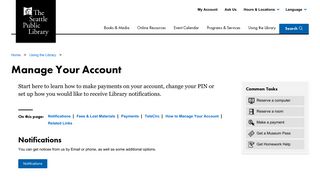 Manage Your Account | The Seattle Public Library