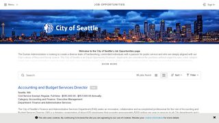 City of Seattle - Job Opportunities | Sorted by Job Title ascending | .