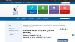 Student email accounts (future service) - Seattle Public Schools