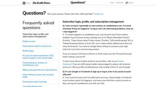 Questions? | The Seattle Times