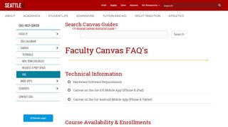 FAQ - Canvas - Faculty - CDLI Help Center - Seattle University