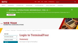 Login to TerminalFour - Seattle University