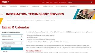 Email & Calendar - Computing & Collaboration ... - Seattle University