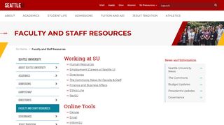 Faculty and Staff Resources - Seattle University