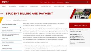 Student Billing and Payment - Seattle University