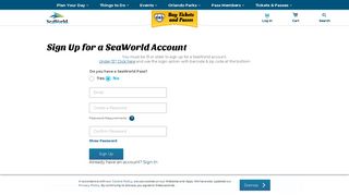 Sign Up for your personal SeaWorld Account | SeaWorld Orlando