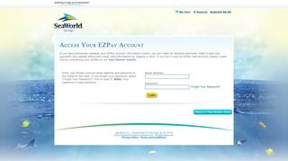 SeaWorld San Diego - EZPay SelfService Login