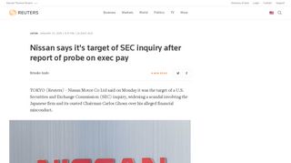 Nissan says it's target of SEC inquiry after report of probe on exec pay ...